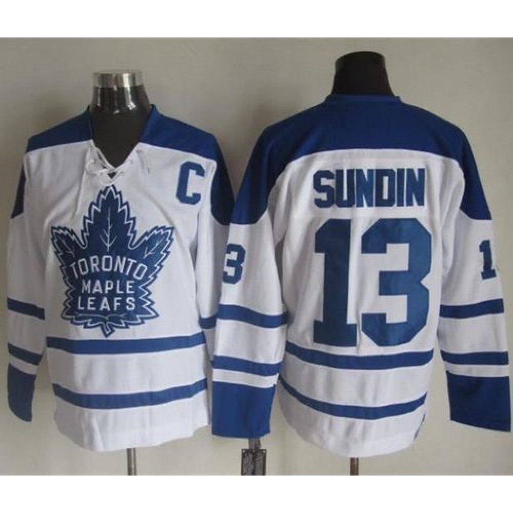 Maple Leafs #13 Mats Sundin White CCM Throwback Winter Classic Stitched NHL Jersey