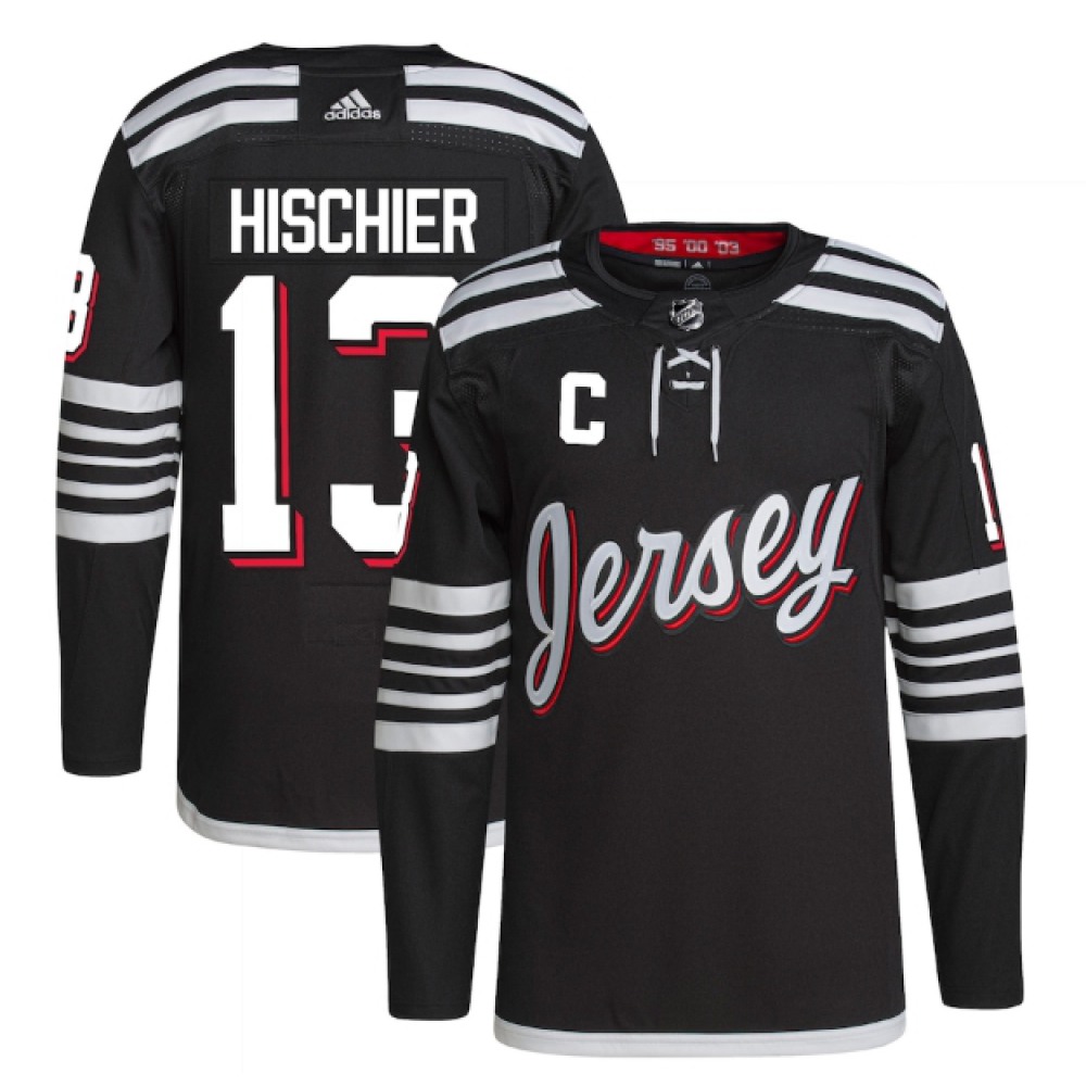 Men’s New Jersey Devils #13 Nico Hischier 2021/22 Black Stitched Jersey