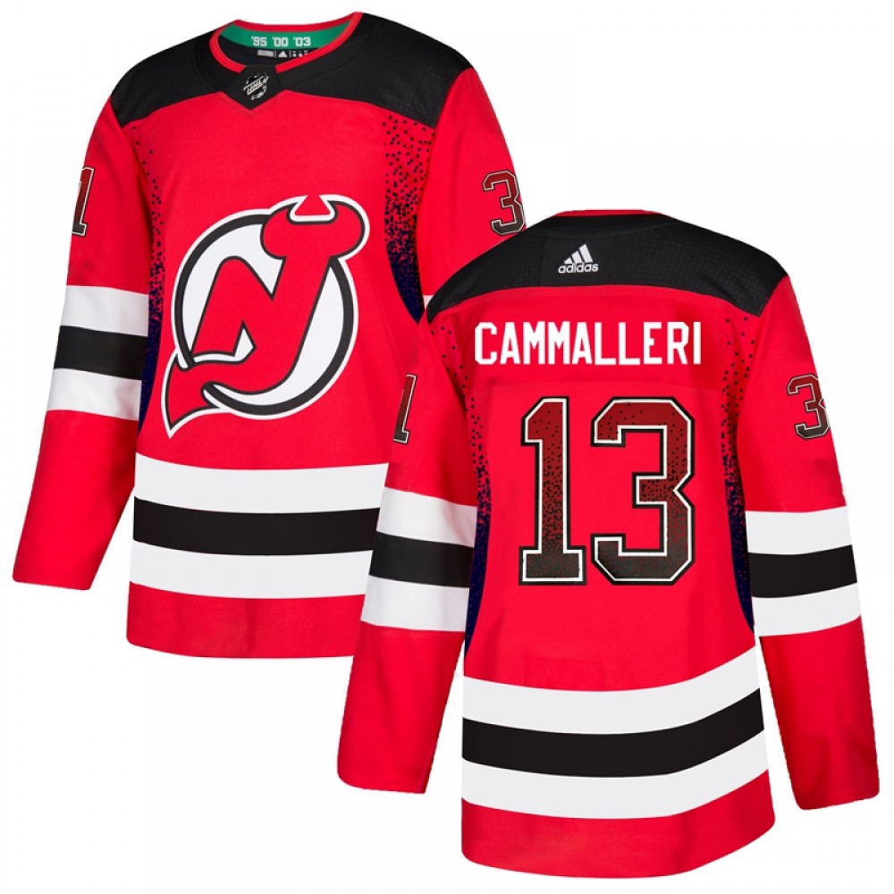 Men’s New Jersey Devils #13 Nico Hischier Red Drift Fashion Stitched NHL Jersey