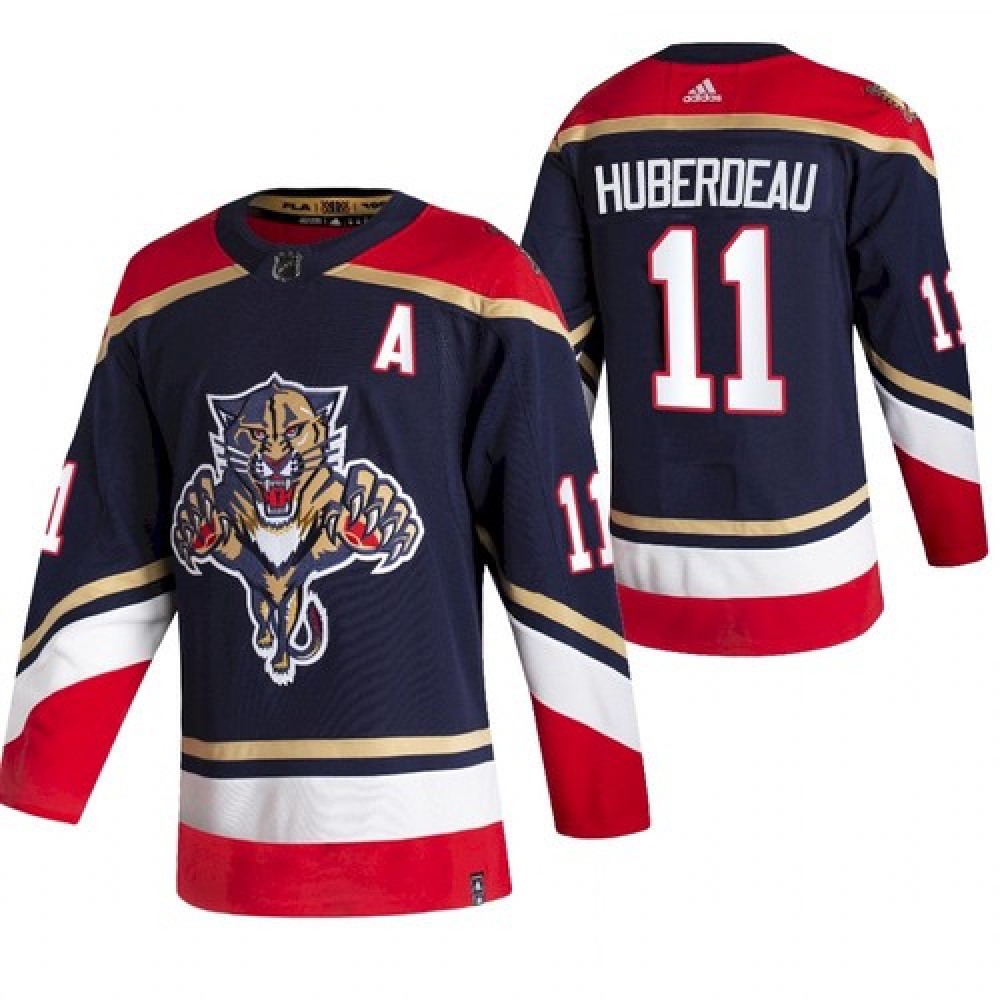 Men’s Florida Panthers #11 Jonathan Huberdeau Black 2020-21 Reverse Retro Stitched Jersey