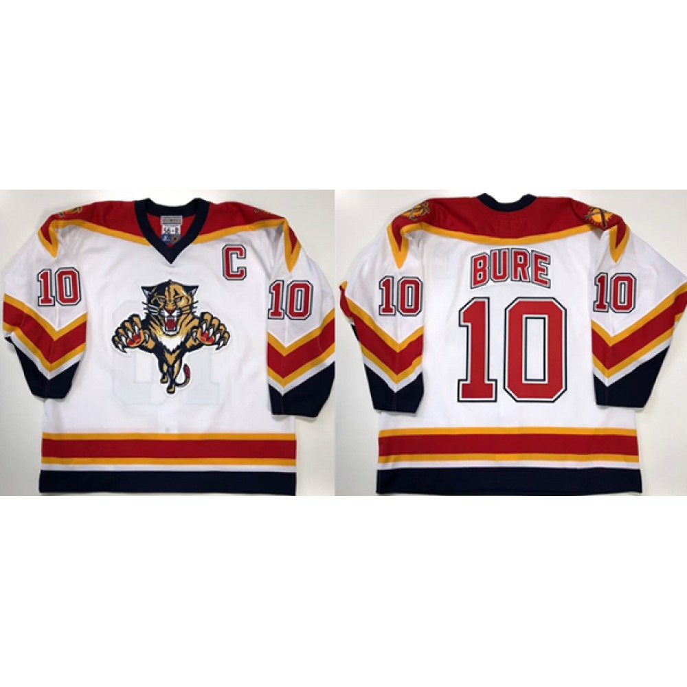 Men’s Florida Panthers #10 Pavel Bure White Stitched Jersey