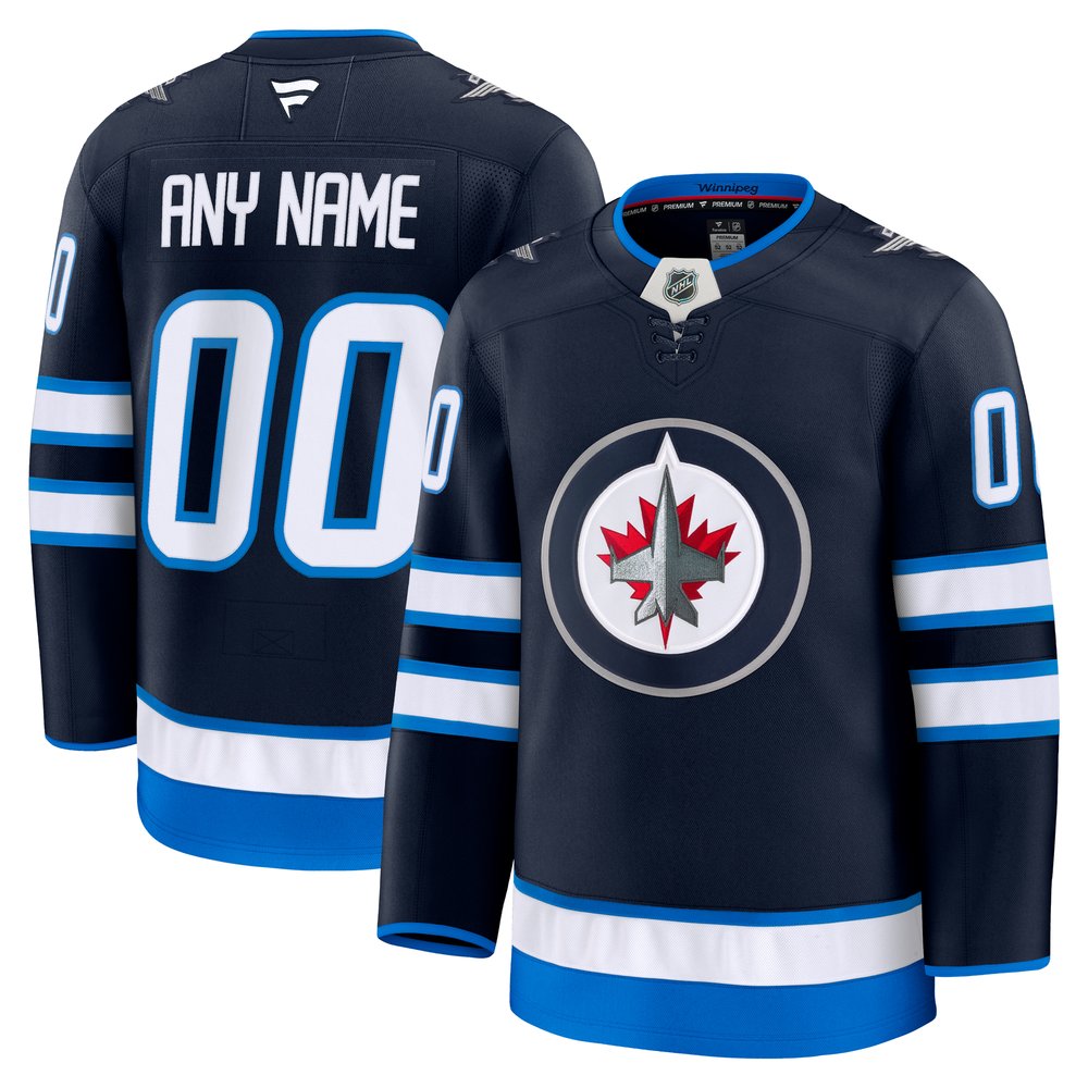 Youth Winnipeg Jets Navy Home Custom Jersey