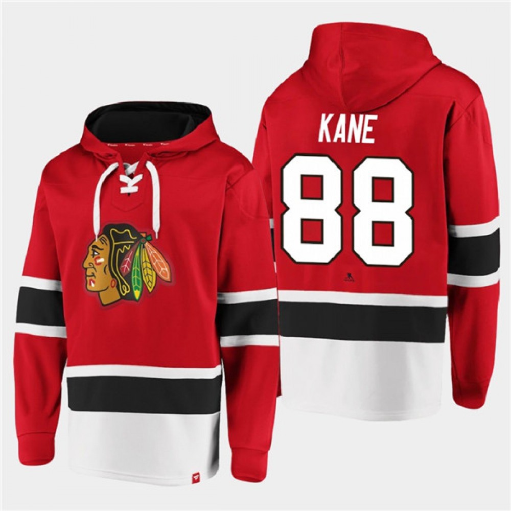Men’s Chicago Blackhawks #88 Patrick Kane Red All Stitched Sweatshirt Hoodie