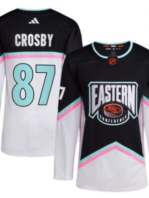 Men's Pittsburgh Penguins #87 Sidney Crosby White/Black 2023 All-star Stitched Jersey