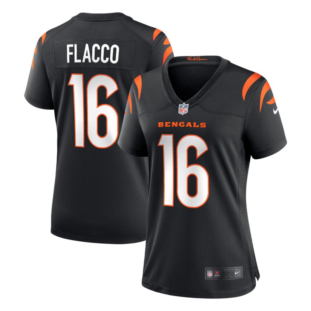 Women’s Cincinnati Bengals #16 Joe Flacco Nike Black Team Game Jersey