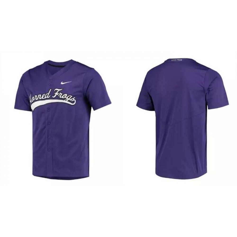 Men’s TCU Horned Frogs Active Player Custom Purple Stitched Baseball Jersey