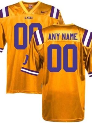 LSU Tigers Personalized Authentic Yellow NCAA Jersey