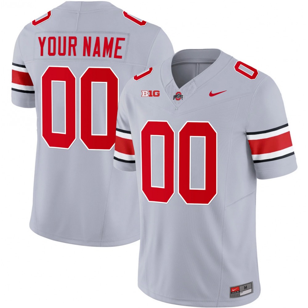 Men’s Ohio State Buckeyes Active Player Custom Gray 2023 F.U.S.E. Limited Stitched Jersey