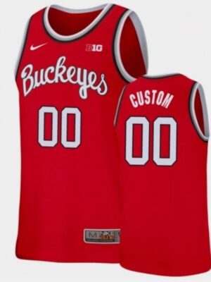 Men's Ohio State Buckeyes Customized Red Stitched Jersey