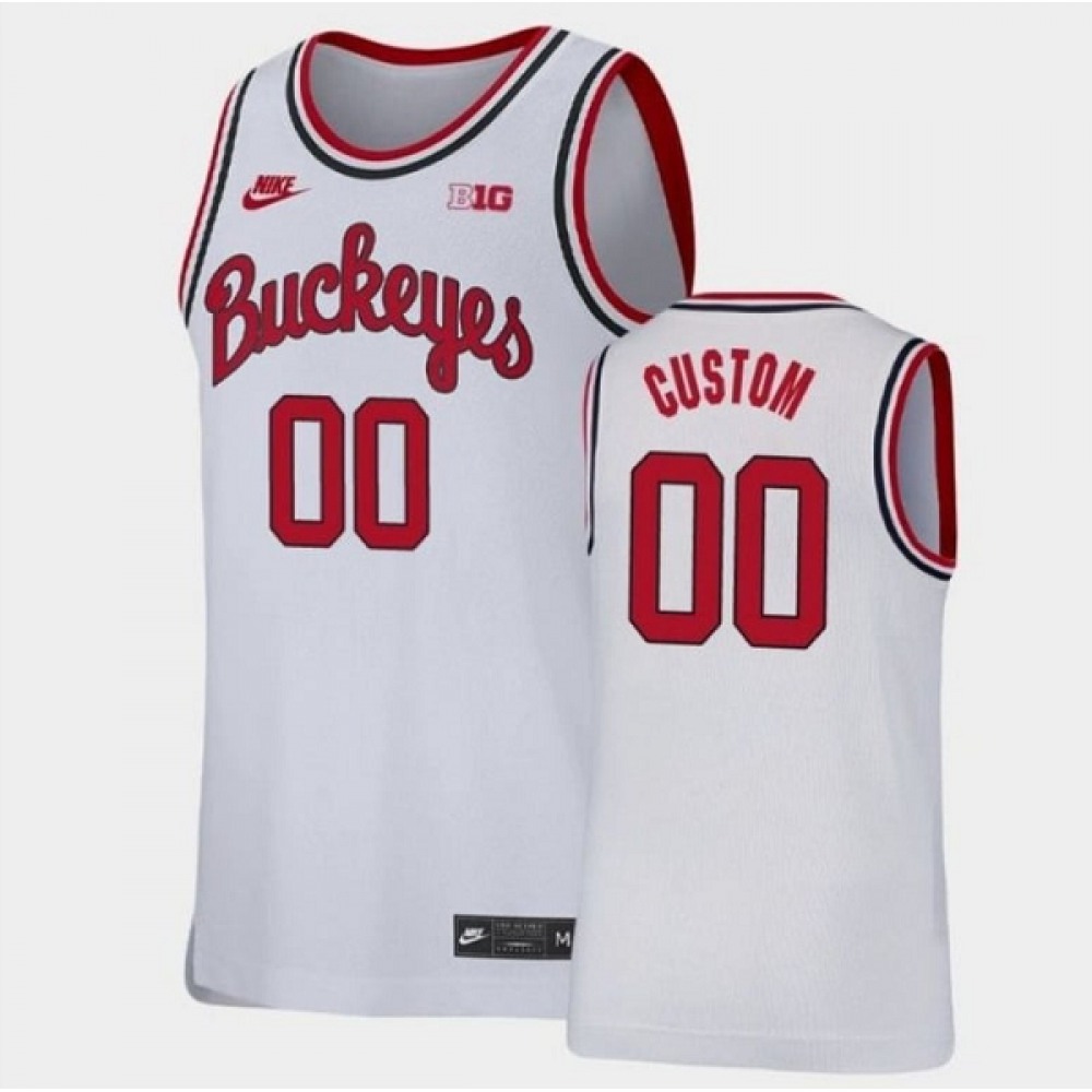 Men’s Ohio State Buckeyes Customized White Stitched Jersey