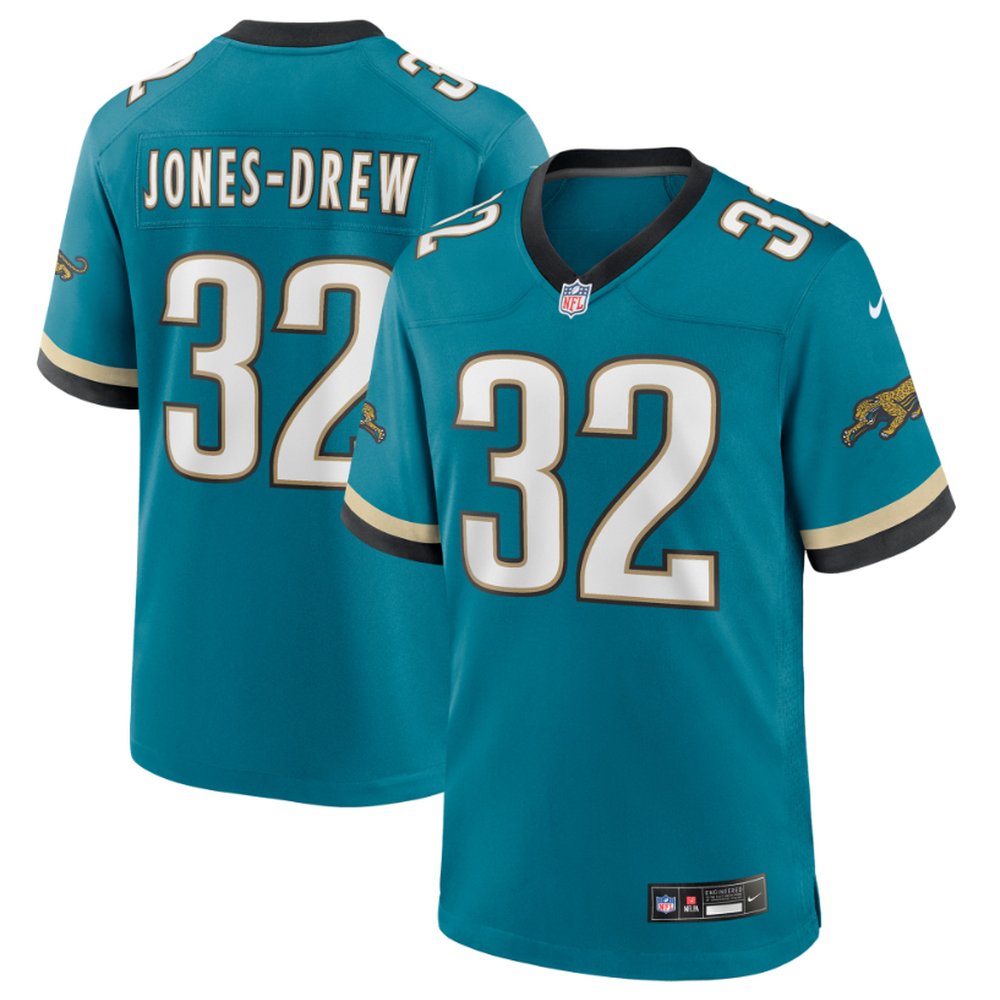 Men’s Jacksonville Jaguars #32 Maurice Jones-Drew Nike Teal 2025 NFL Draft First Round Pick 2nd Alternate Game