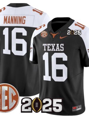 Men's Texas Longhorns #16 Arch Manning Black 2025 Stitched Jersey