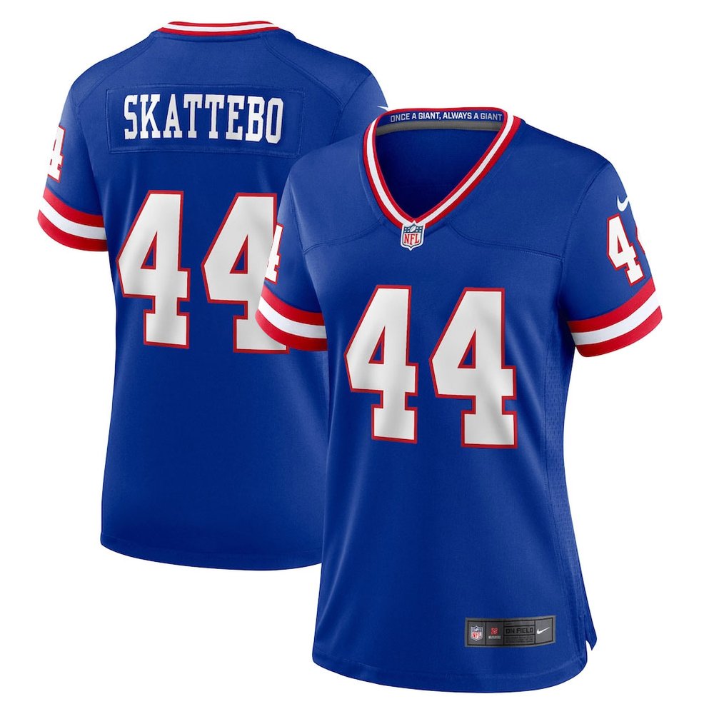 Women’s New York Giants #44 Cam Skattebo Royal Game Player Jersey