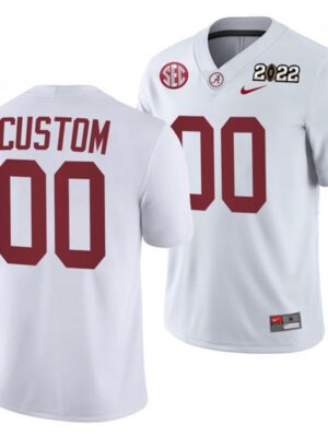 Men's Alabama Crimson Tide ACTIVE PLAYER Custom 2022 Patch White College Football Stitched Jersey