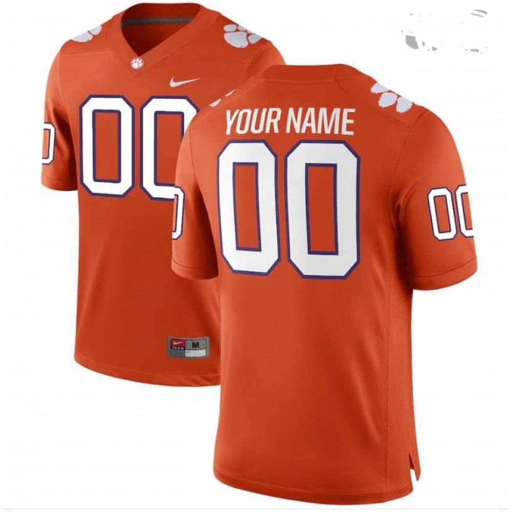 Men’s Clemson Tigers Orange Custom Game Jersey