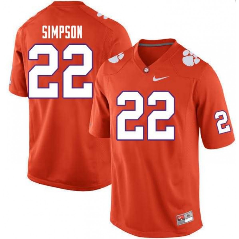 Men’s Clemson Tigers Orange Custom Stitched Jersey