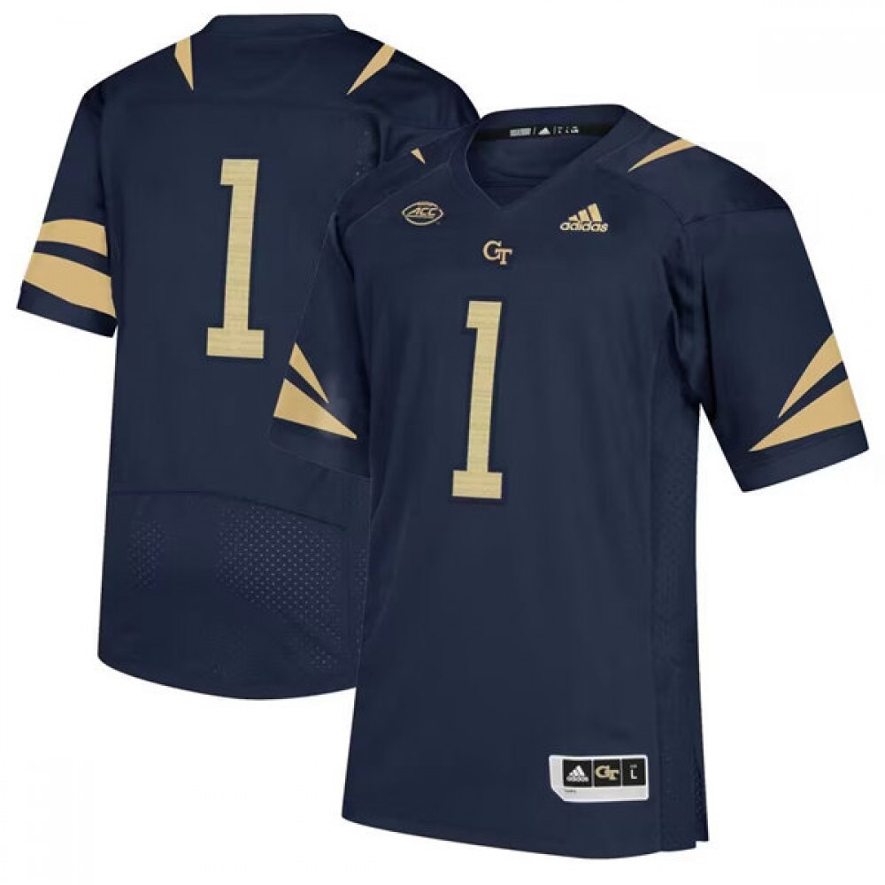 Men’s Georgia Tech Yellow Jackets ACTIVE PLAYER Custom Navy Stitched Jersey
