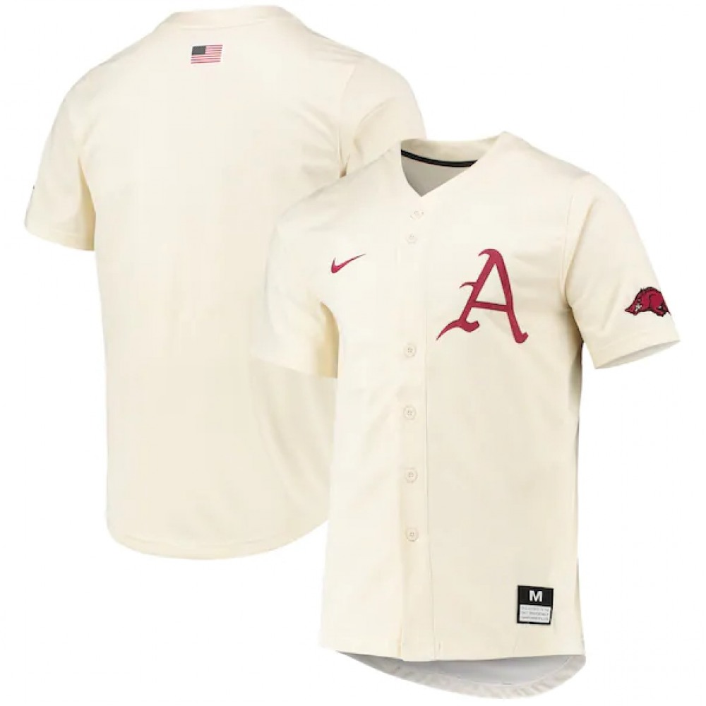 Men’s Arkansas Razorbacks Blank Cream Vapor Untouchable Stitched Jersey