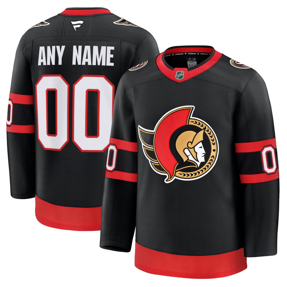 Men’s Ottawa Senators Black Home Premium Custom Jersey