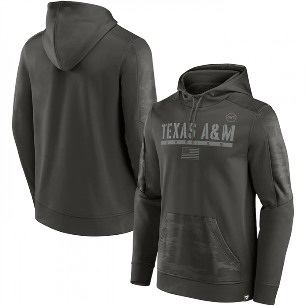 Men’s Texas A&M Aggies Lions Olive OHT Military Appreciation Guardian Pullover Hoodie