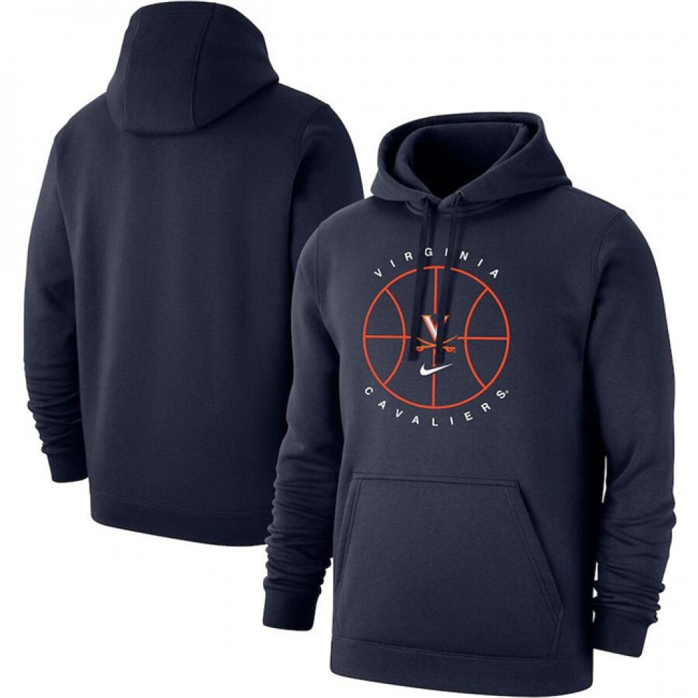 Men’s Virginia Cavaliers Navy Basketball Icon Club Fleece Pullover Hoodie