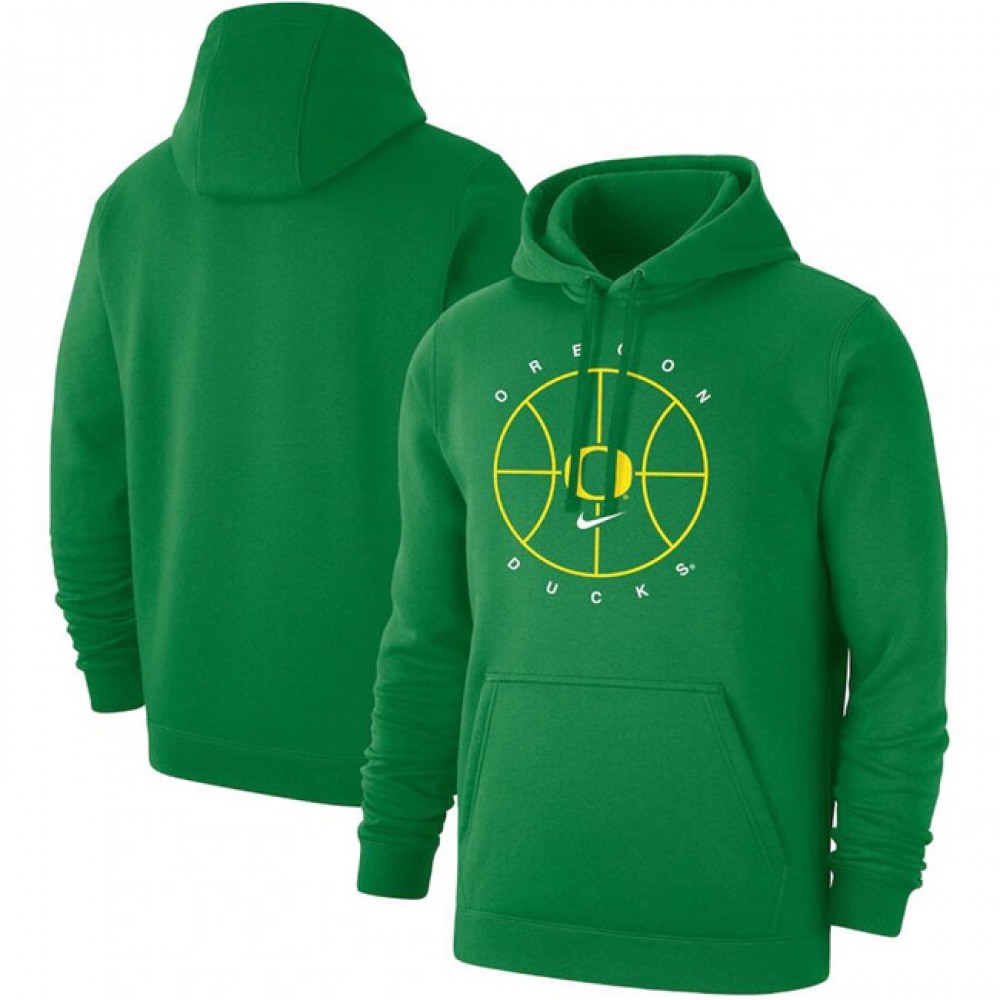 Men’s Oregon Ducks Green Basketball Icon Club Fleece Pullover Hoodie