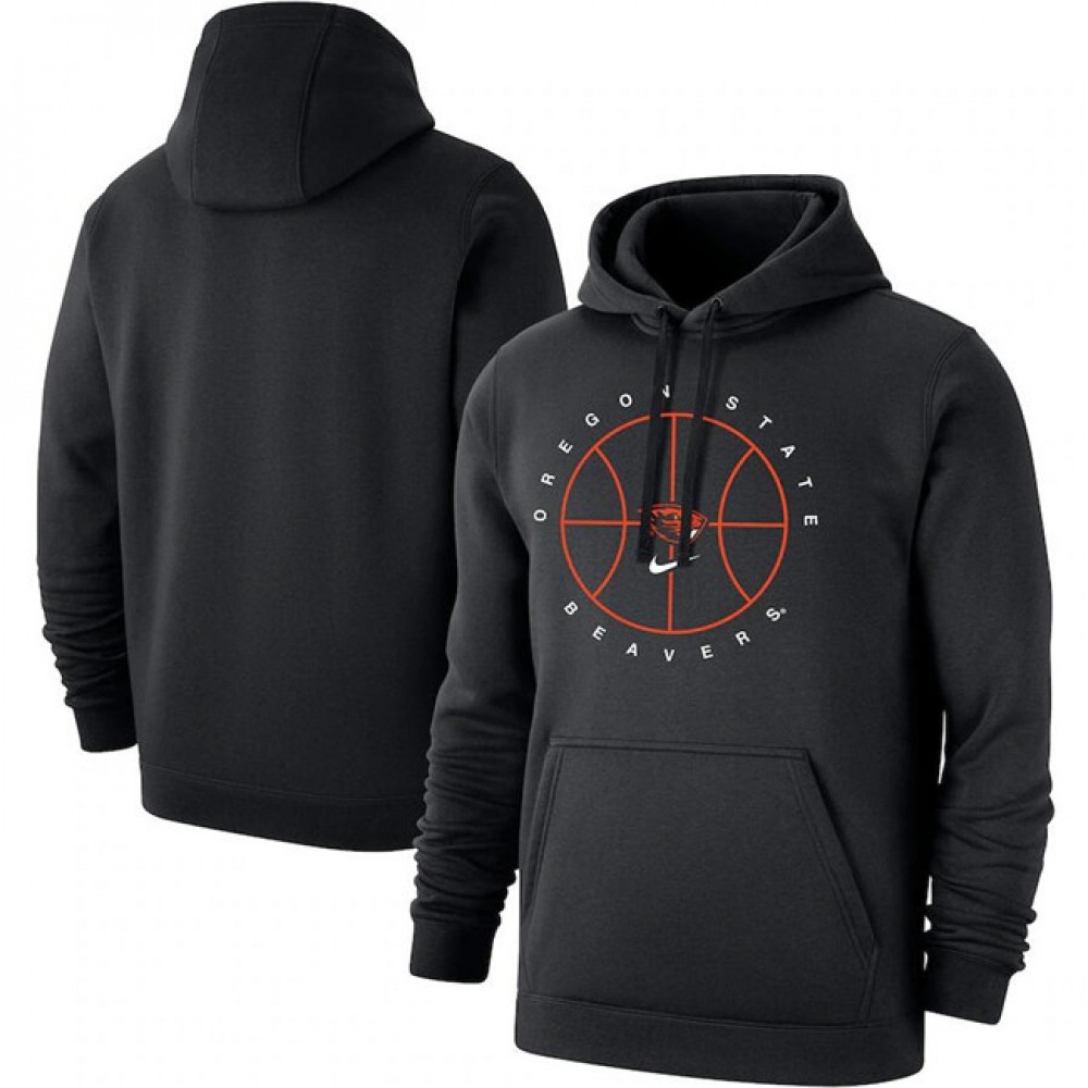 Men’s Oregon State Beavers Black Basketball Icon Club Fleece Pullover Hoodie