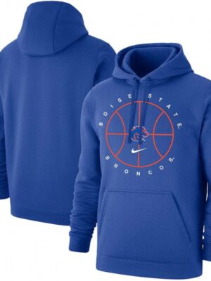 Men's Boise State Broncos Royal Basketball Icon Club Fleece Pullover Hoodie