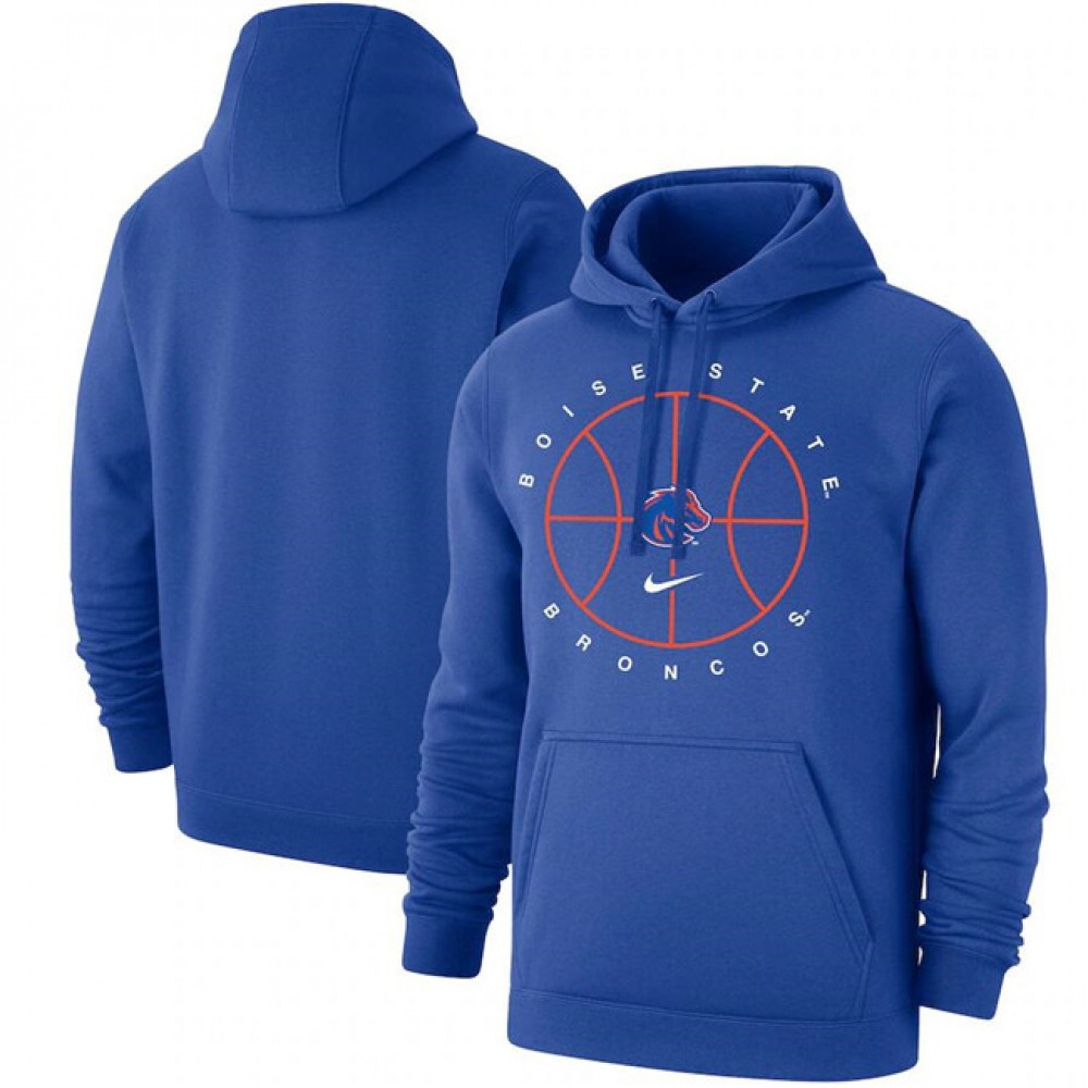 Men’s Boise State Broncos Royal Basketball Icon Club Fleece Pullover Hoodie