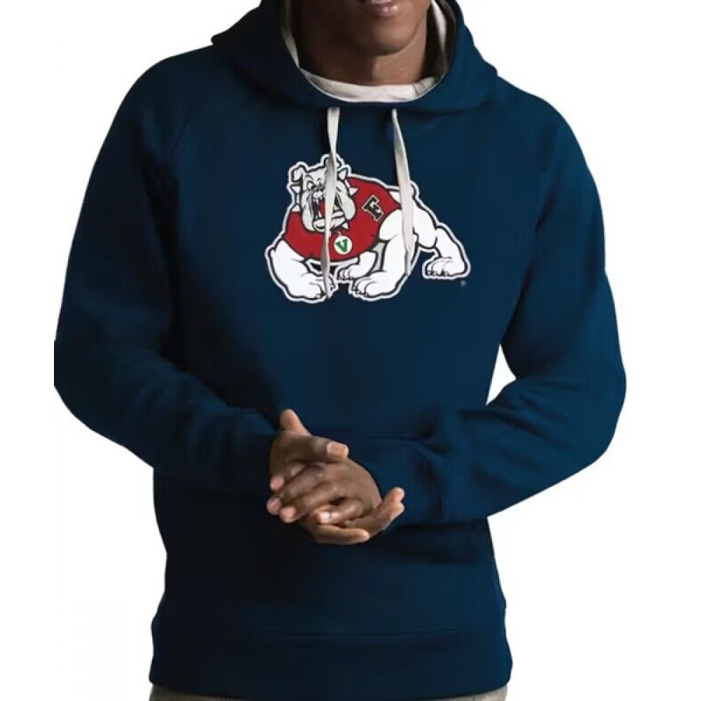 Men’s Fresno State Bulldogs Navy Antigua Victory Pullover Hoodie
