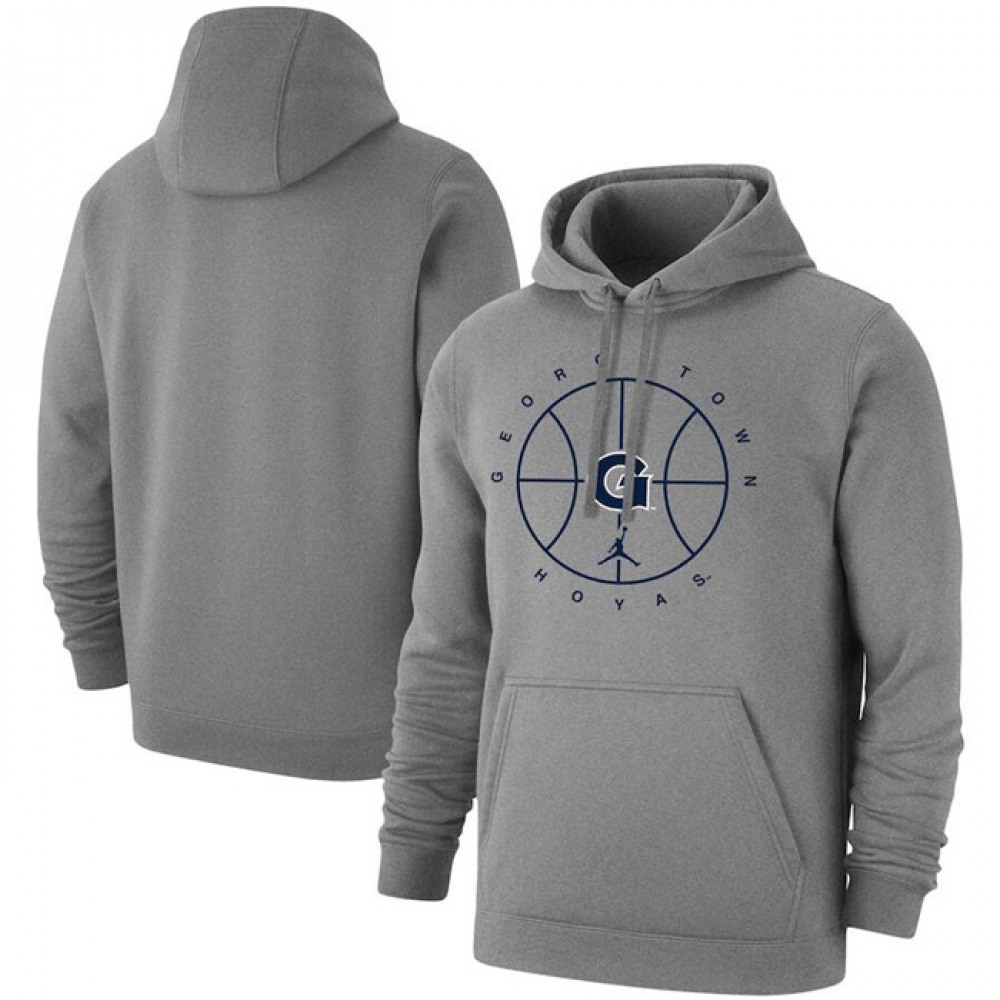 Men’s Georgetown Hoyas Grey Basketball Icon Club Fleece Pullover Hoodie