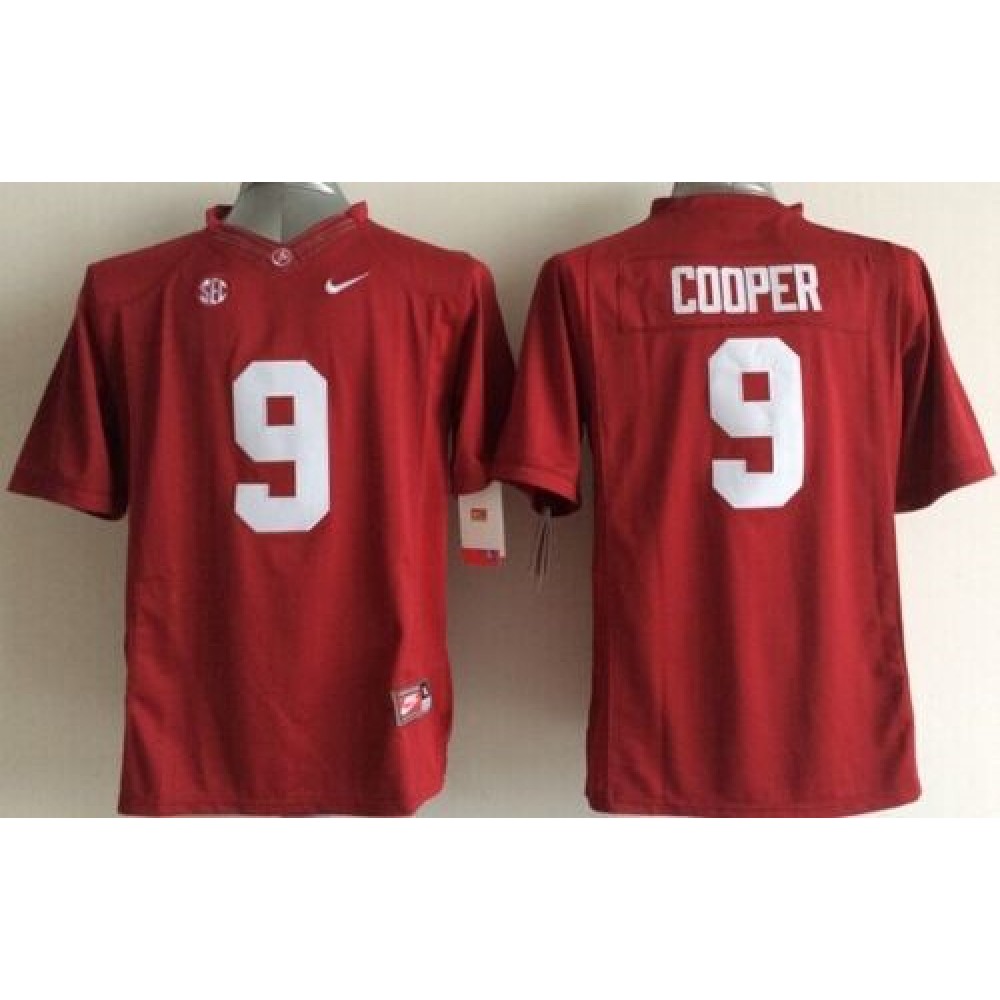 Crimson Tide #9 Amari Cooper Red SEC Patch Stitched Youth NCAA Jersey