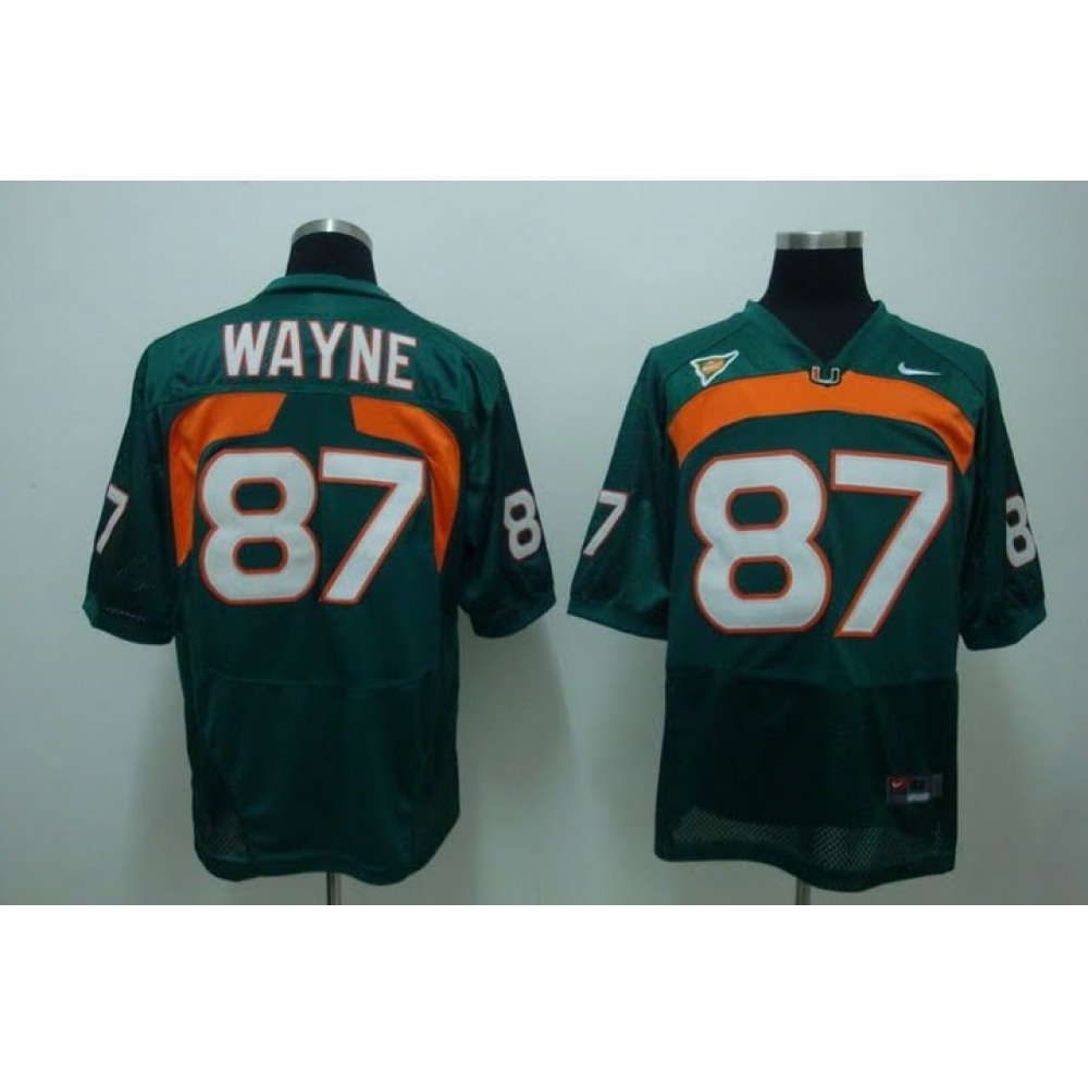 Hurricanes #87 Reggie Wayne Green Stitched NCAA Jersey