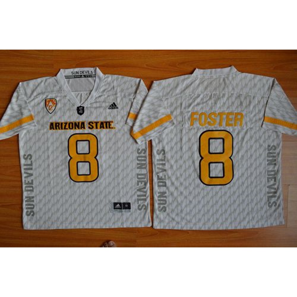 Sun Devils #8 D. J. Foster New White Stitched NCAA Jersey