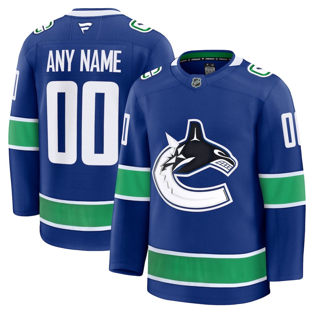 Men’s Vancouver Canucks Blue Home Premium Custom Jersey