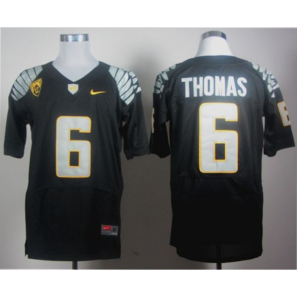 Ducks #6 De’Anthony Thomas Black Elite PAC-12 Patch Stitched NCAA Jersey