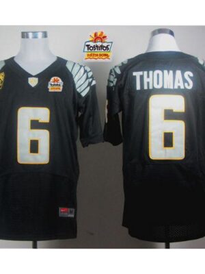 Ducks #6 De'Anthony Thomas Black Elite PAC-12 Patch Tostitos Fiesta Bowl Stitched NCAA Jersey