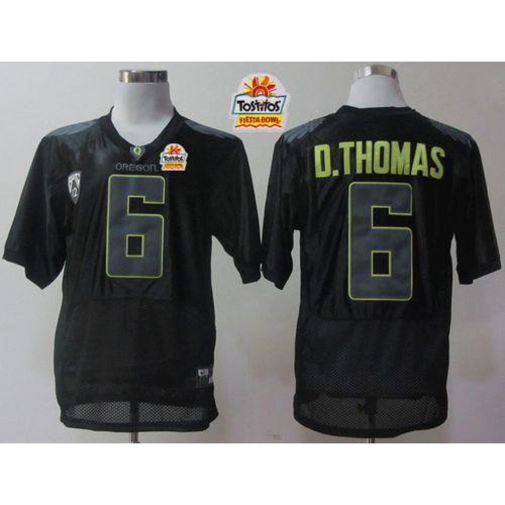Ducks #6 De’Anthony Thomas Black Pro Combat Pac-12 Tostitos Fiesta Bowl Stitched NCAA Jersey