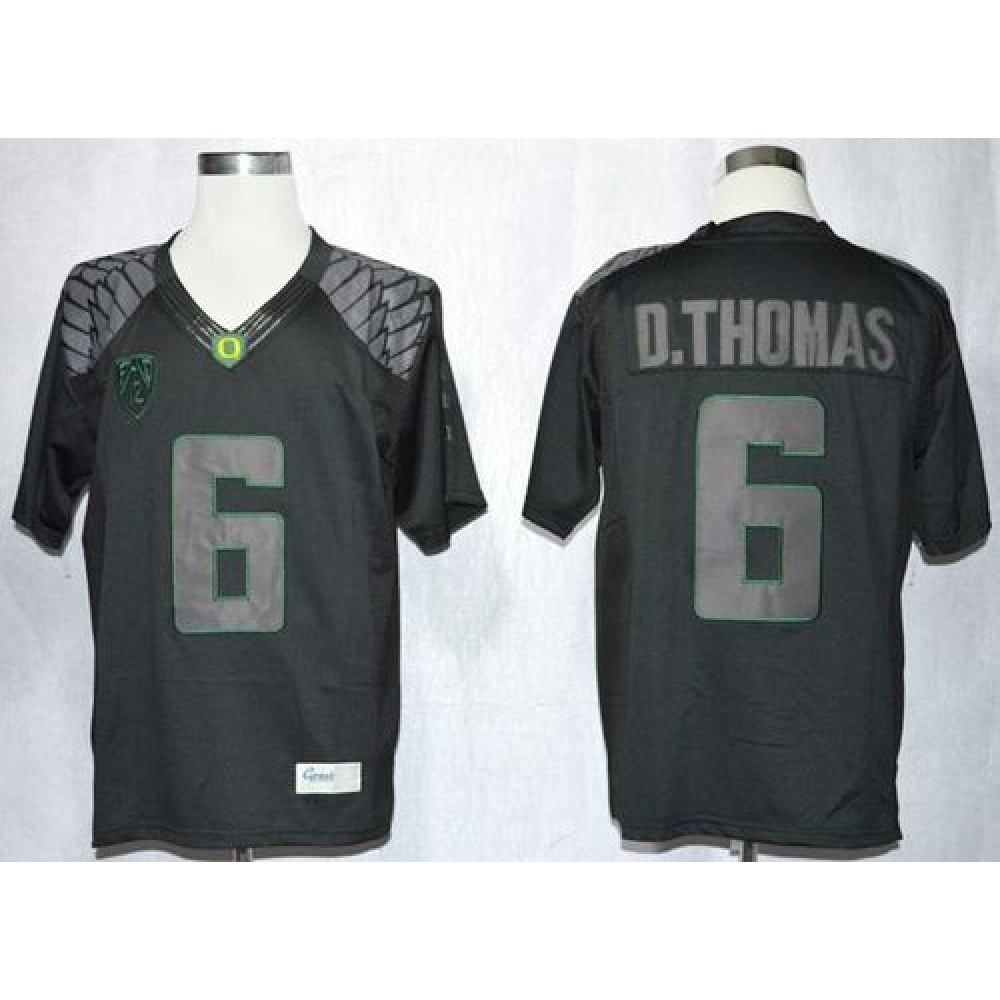 Ducks #6 De’Anthony Thomas Blackout Limited Stitched NCAA Jersey