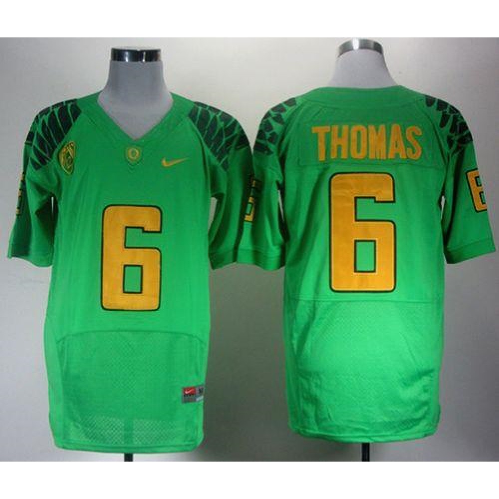 Ducks #6 De’Anthony Thomas Green Elite PAC-12 Patch Stitched NCAA Jersey