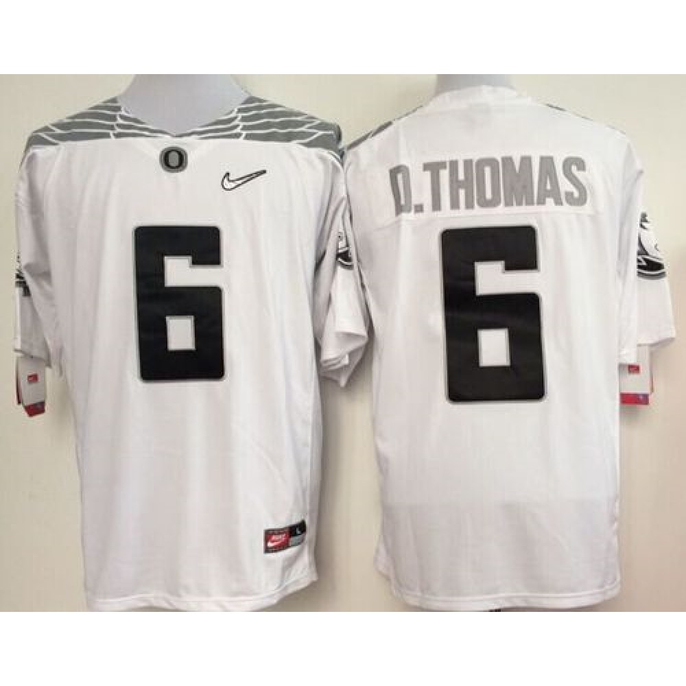 Ducks #6 De’Anthony Thomas White Diamond Quest Stitched NCAA Jersey