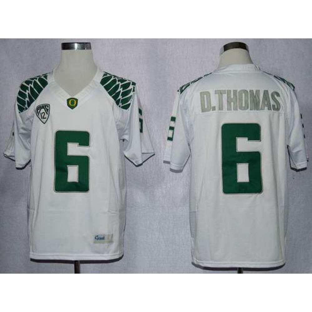 Ducks #6 De’Anthony Thomas White Limited Stitched NCAA Jersey