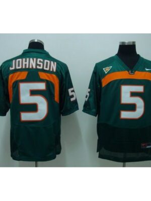 Hurricanes #5 Andre Johnson Green Stitched NCAA Jersey