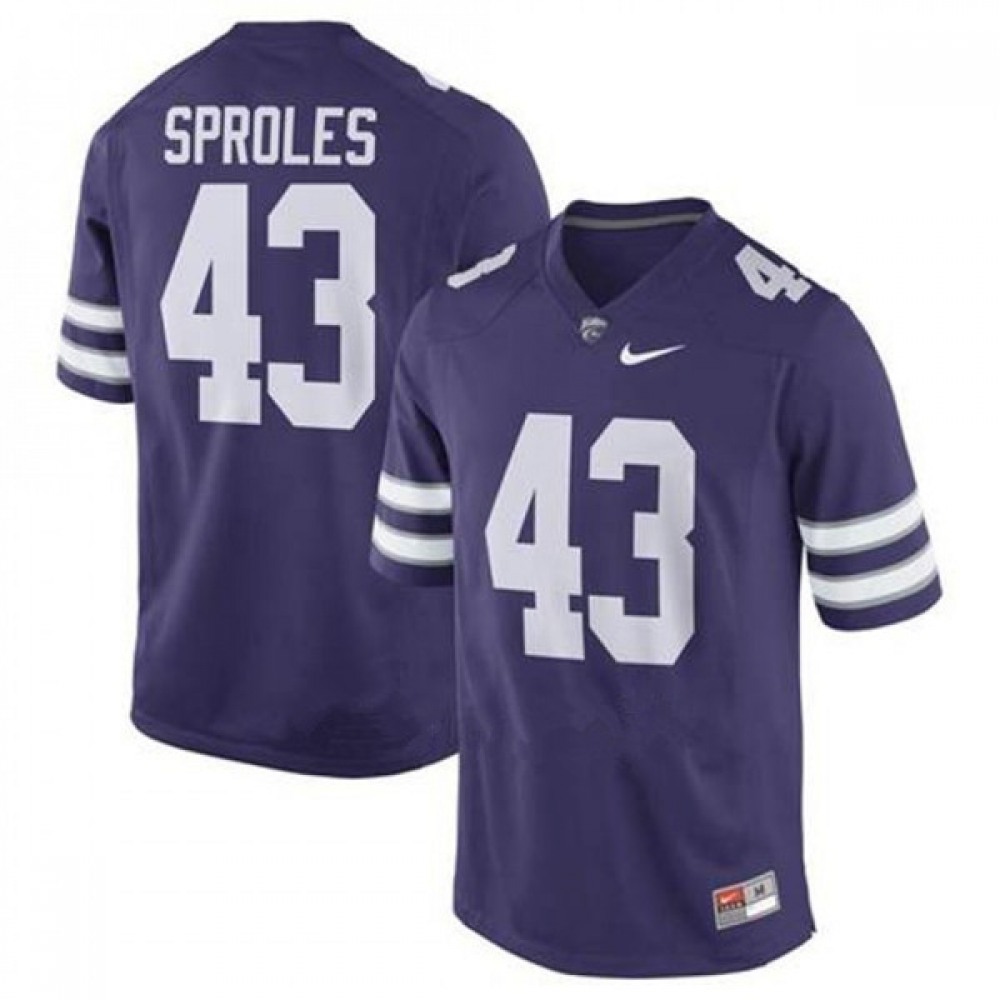 Men’s Kansas State Wildcats #43 Darren Sproles Purple Vapor Stitched NCAA Jersey