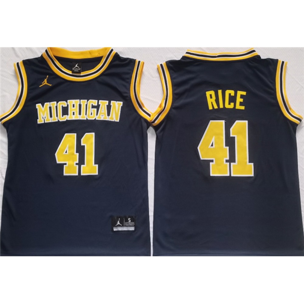 Men’s Michigan Wolverines #41 Glen Rice Navy Stitched Jersey