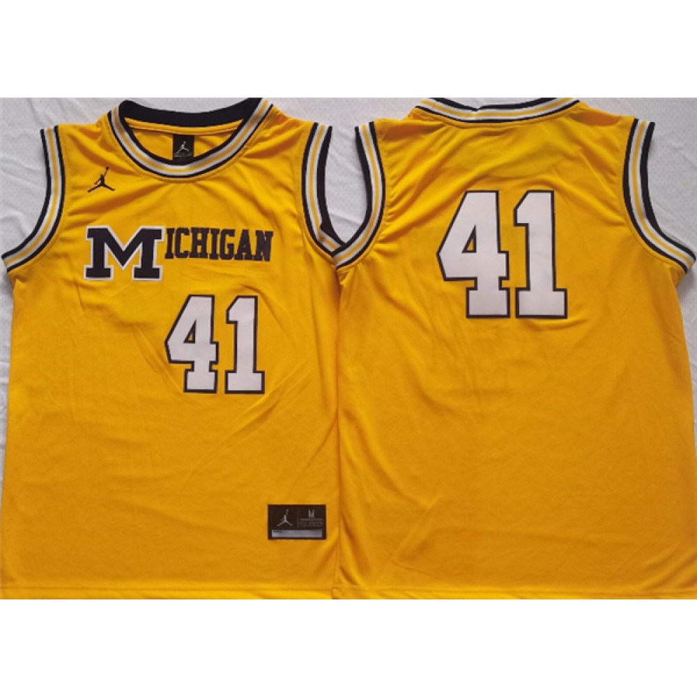 Men’s Michigan Wolverines #41 Glen Rice Yellow Stitched Jersey