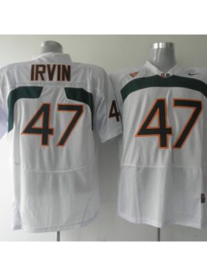 Hurricanes #47 Michael Irvin White Stitched NCAA Jerseys