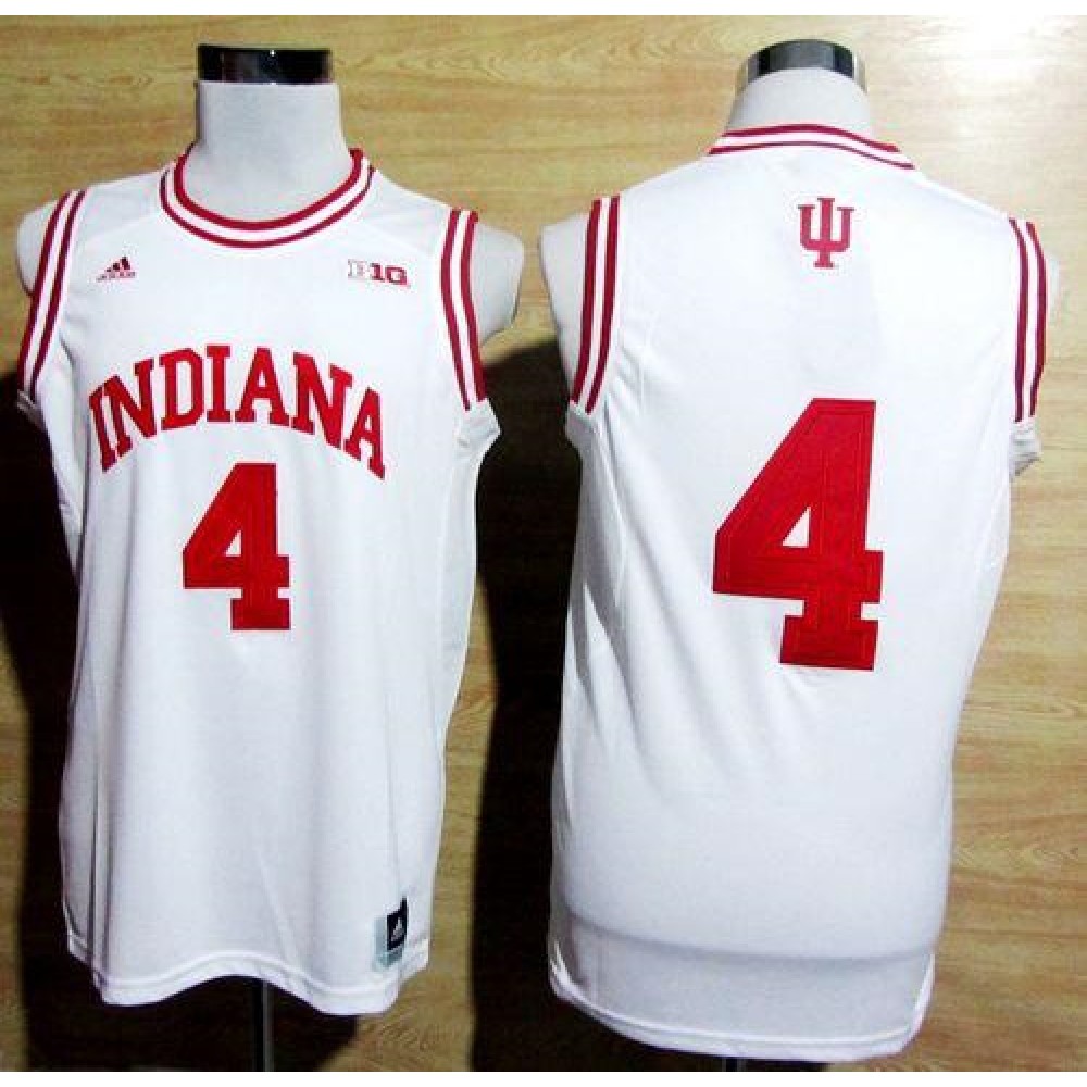 Hoosiers #4 Victor Oladipo White Big 10 Patch Basketball Stitched NCAA Jersey