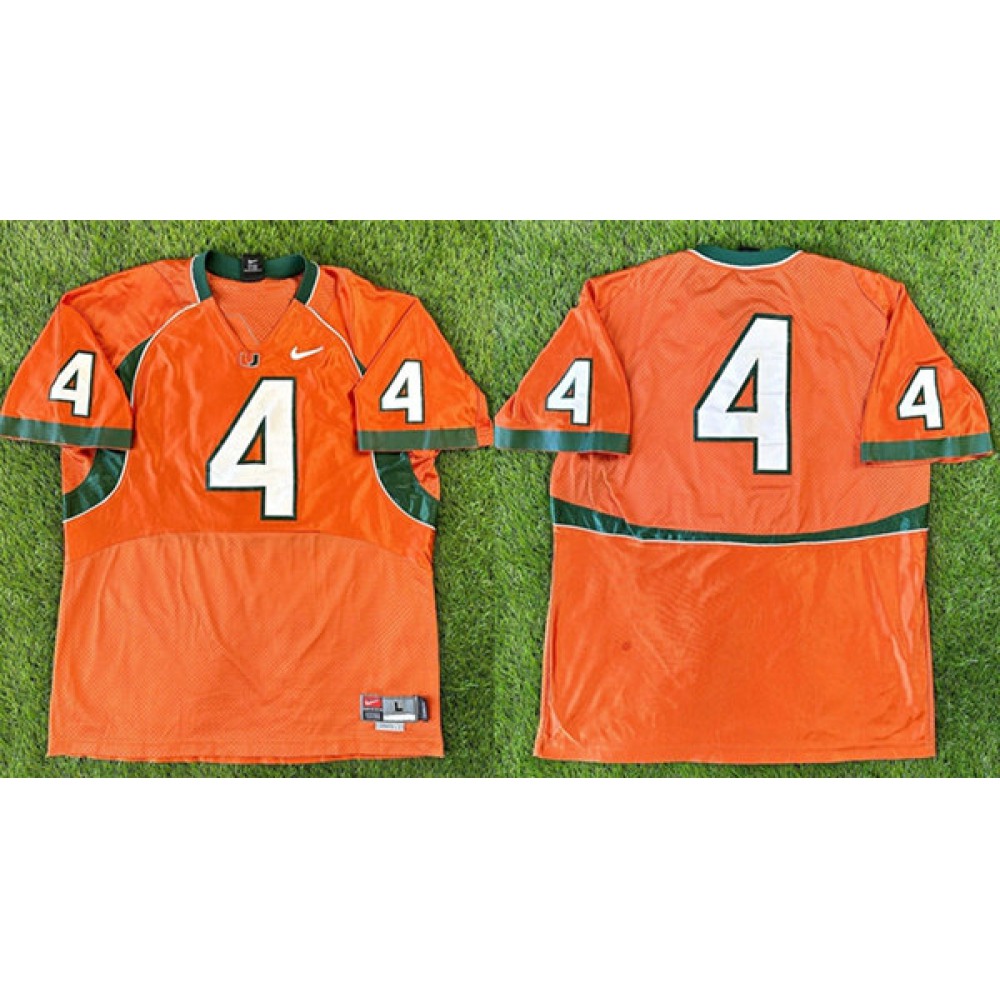 Men’s Miami Hurricanes #4 Devin Hester Orange Stitched Football Stitched Jersey