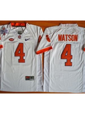Tigers #4 Deshaun Watson White 1975-1978 Fuller Stitched Youth NCAA Jersey